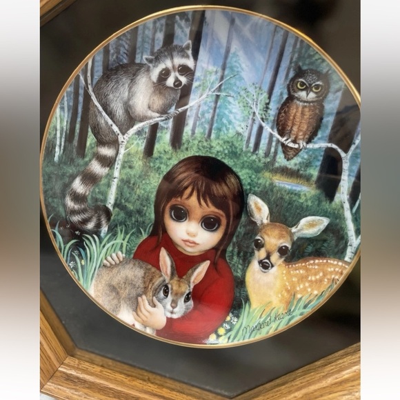 VTG. Margaret Keane Franklin Mint Plate Wendy's Wooded Wonderland Big Eye Eyes - Picture 4 of 12
